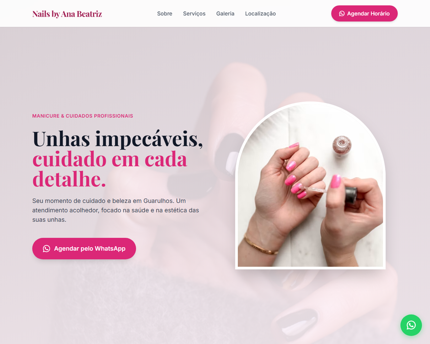 Preview do site Nails by Ana Beatriz