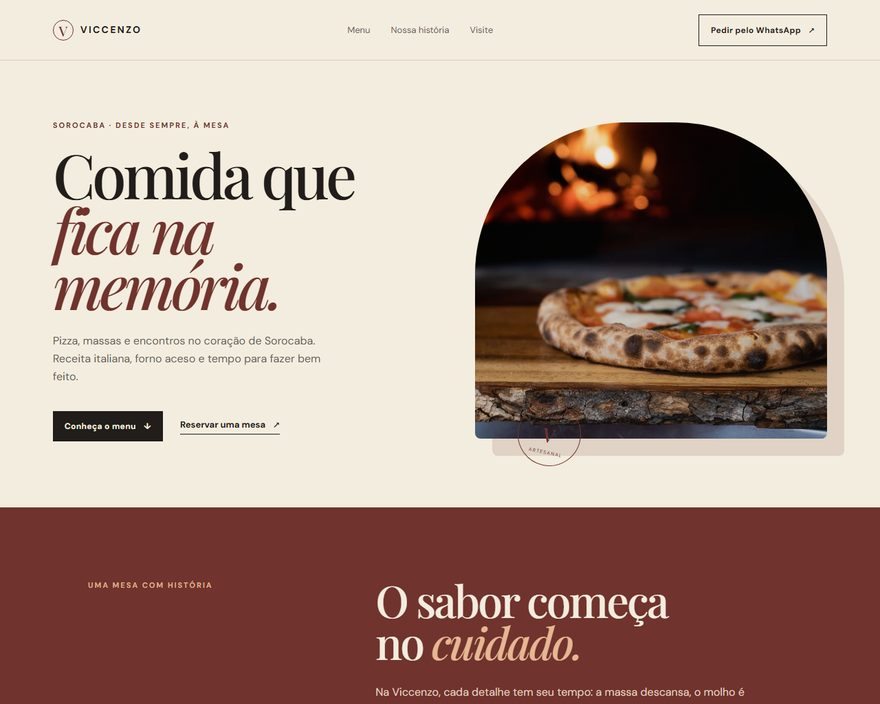 Preview do site Viccenzo